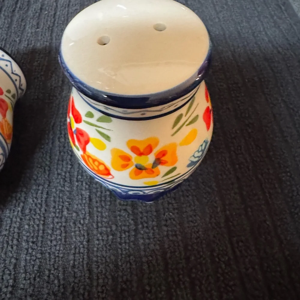 Gibson Elite Luxembourg Hand Painted Salt and Pepper Shakers‎